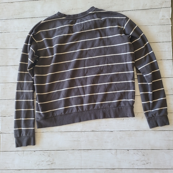 Grey with White Stripes Crew Sweatshirt - Picture 3 of 3